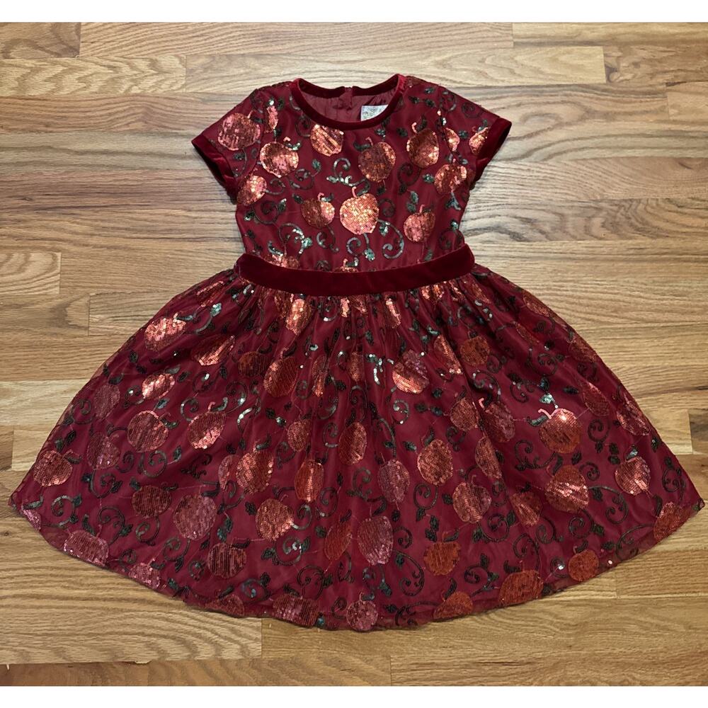 Disney Princess 7/8 Couture Snow White Red Apple Sequin Party Costume Dress